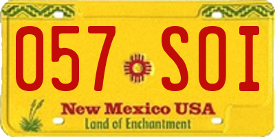 NM license plate 057SOI