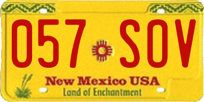 NM license plate 057SOV