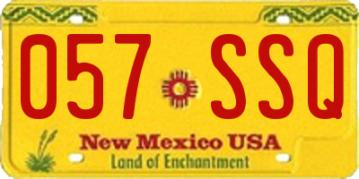 NM license plate 057SSQ