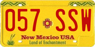 NM license plate 057SSW