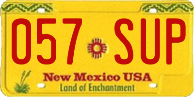 NM license plate 057SUP