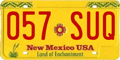 NM license plate 057SUQ