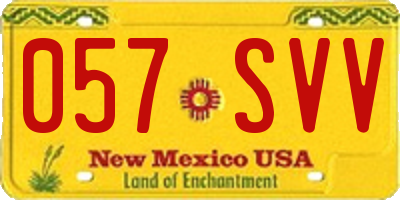 NM license plate 057SVV