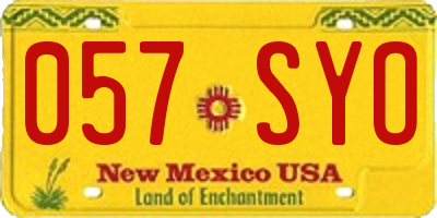 NM license plate 057SYO