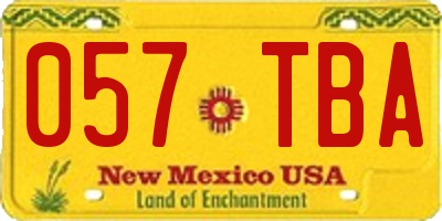NM license plate 057TBA