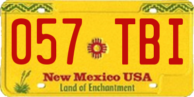 NM license plate 057TBI