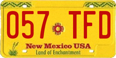 NM license plate 057TFD