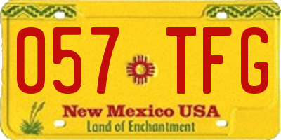 NM license plate 057TFG