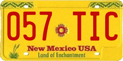 NM license plate 057TIC