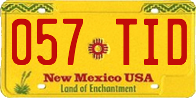 NM license plate 057TID