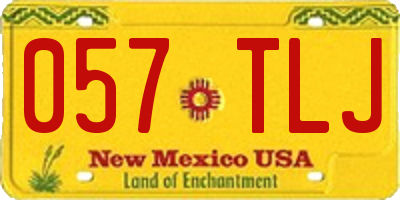 NM license plate 057TLJ