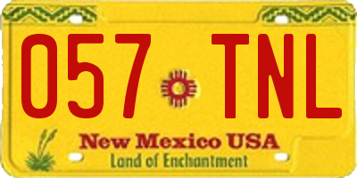 NM license plate 057TNL