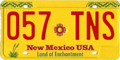 NM license plate 057TNS