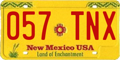 NM license plate 057TNX