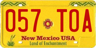 NM license plate 057TOA