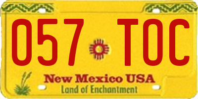 NM license plate 057TOC