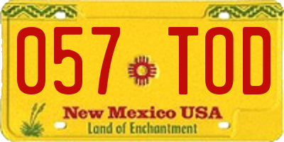 NM license plate 057TOD