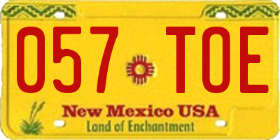 NM license plate 057TOE