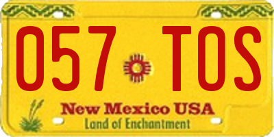 NM license plate 057TOS