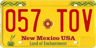 NM license plate 057TOV