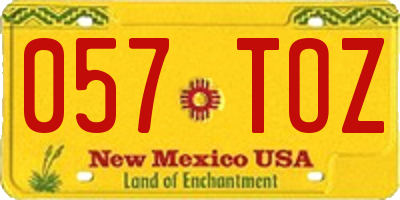 NM license plate 057TOZ