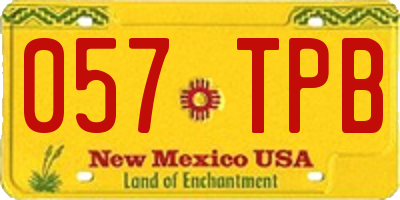NM license plate 057TPB