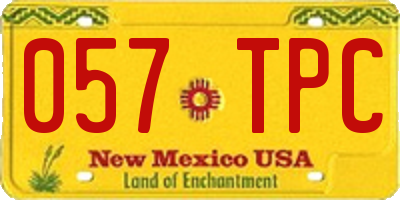 NM license plate 057TPC