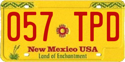 NM license plate 057TPD