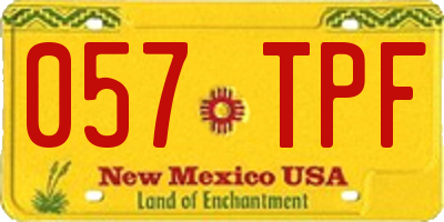 NM license plate 057TPF