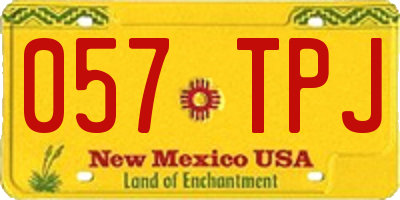 NM license plate 057TPJ