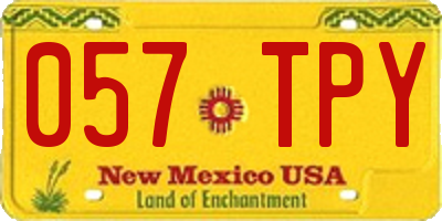 NM license plate 057TPY
