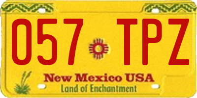 NM license plate 057TPZ