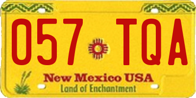 NM license plate 057TQA