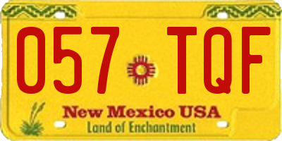 NM license plate 057TQF