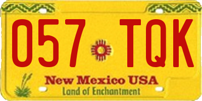 NM license plate 057TQK