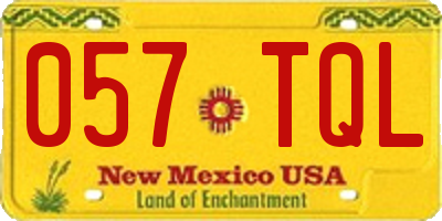 NM license plate 057TQL