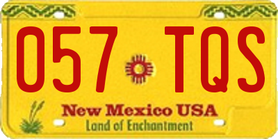 NM license plate 057TQS
