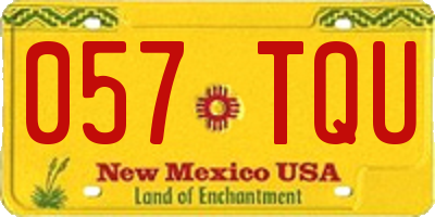 NM license plate 057TQU