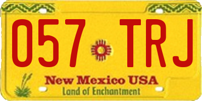 NM license plate 057TRJ