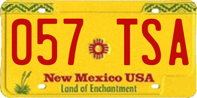 NM license plate 057TSA
