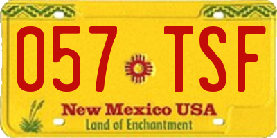 NM license plate 057TSF