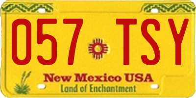 NM license plate 057TSY