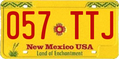 NM license plate 057TTJ