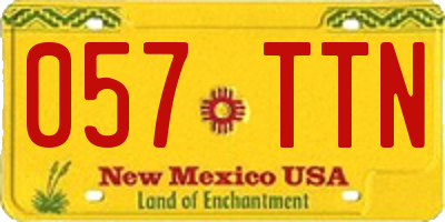 NM license plate 057TTN