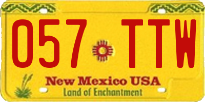 NM license plate 057TTW