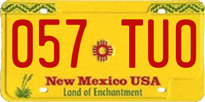 NM license plate 057TUO