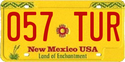 NM license plate 057TUR