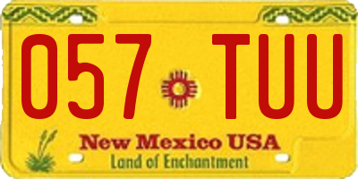 NM license plate 057TUU
