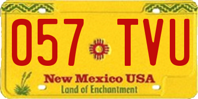 NM license plate 057TVU