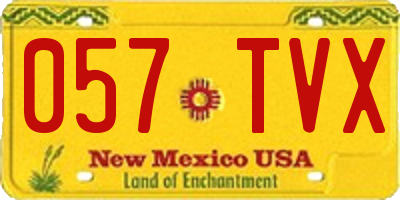 NM license plate 057TVX